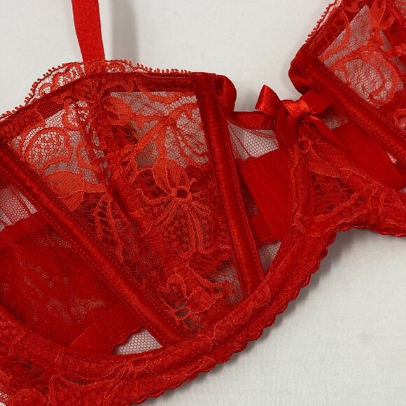 Agent Provocateur Rozlyn Red Lace Bra 34D - Picture 12 of 16